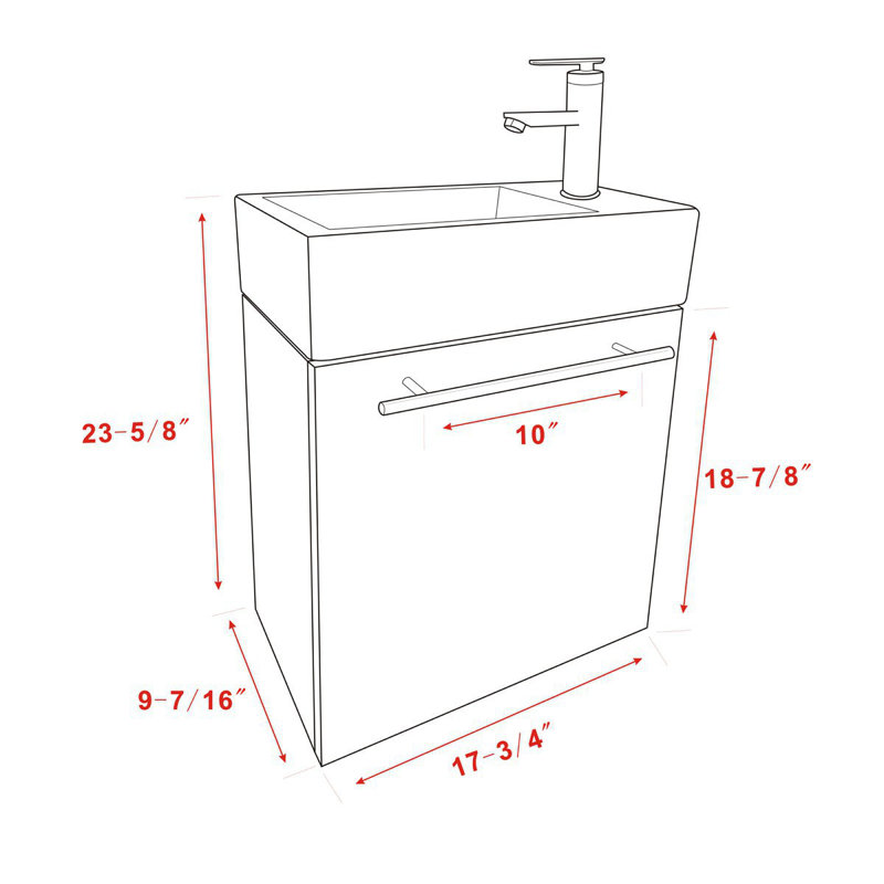 Wrought Studio Evander White Wall Mount Bathroom Vanity Sink